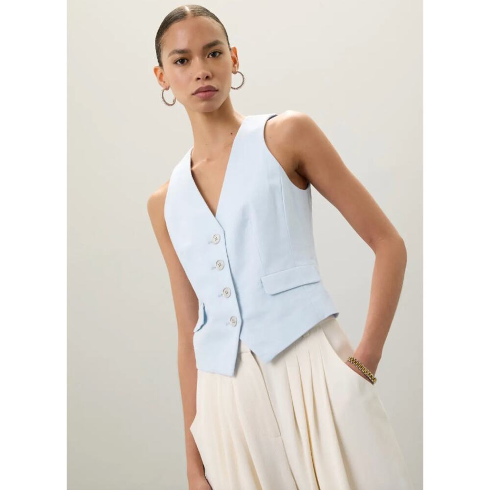 Michael Kors Blue Vest Tank Top Women’s Size 4 Sleeveless Blouse